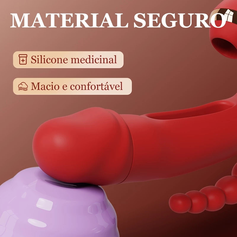 Vibrador Feminino com Sucção e Vibração – Tripla Estimulação, Potente e Discreto