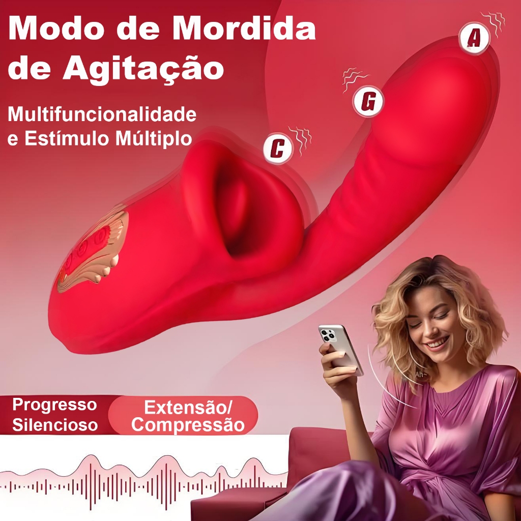 Vibrador Recarregável - 10 Modos, Estímulo G-Spot e Clitóris, Silicone Aveludado, À Prova D'Água