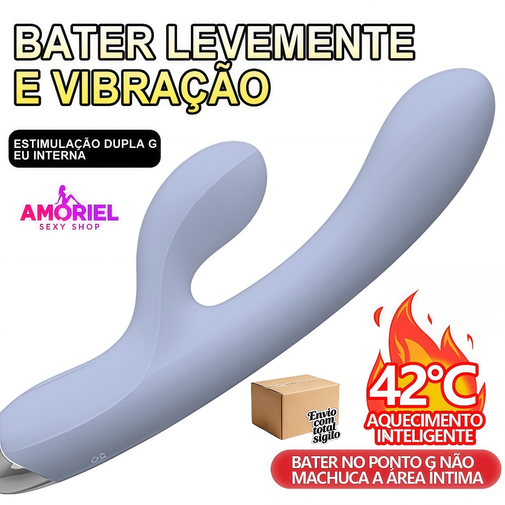 Vibrador com Aquecimento · 10 Modos · Estimulação Interna + Externa · Potente e Silencioso · USB