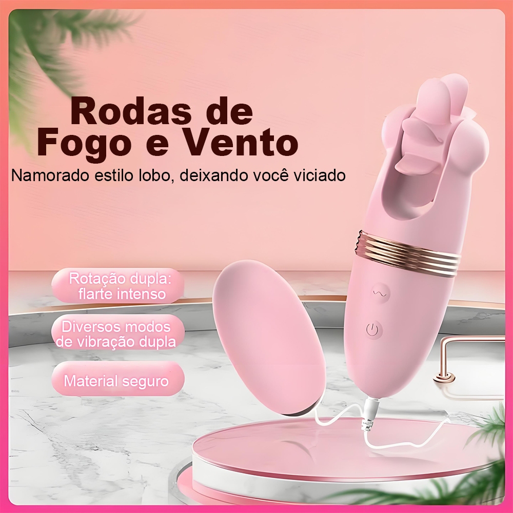 Vibrador com Língua e 2 Ovos para Estímulo Feminino - Silicone Macio, Recarregável, 100% Discreto