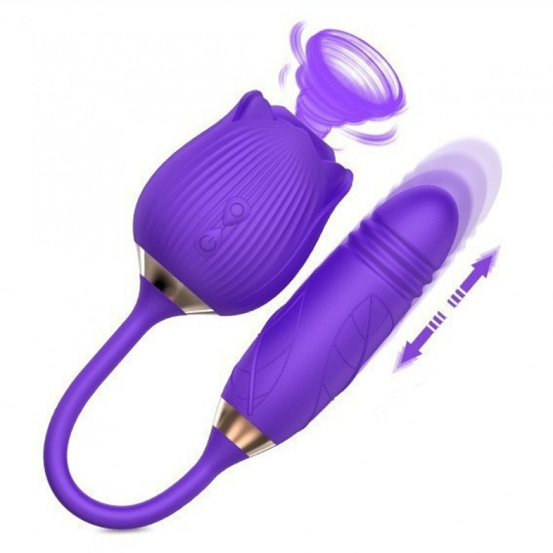 Vibrador Sugador de Clitóris com Função Vai e Vem | 4 em 1: Estímulo Clitóris, mamilos, Vagina e Anal | Recarregável USB