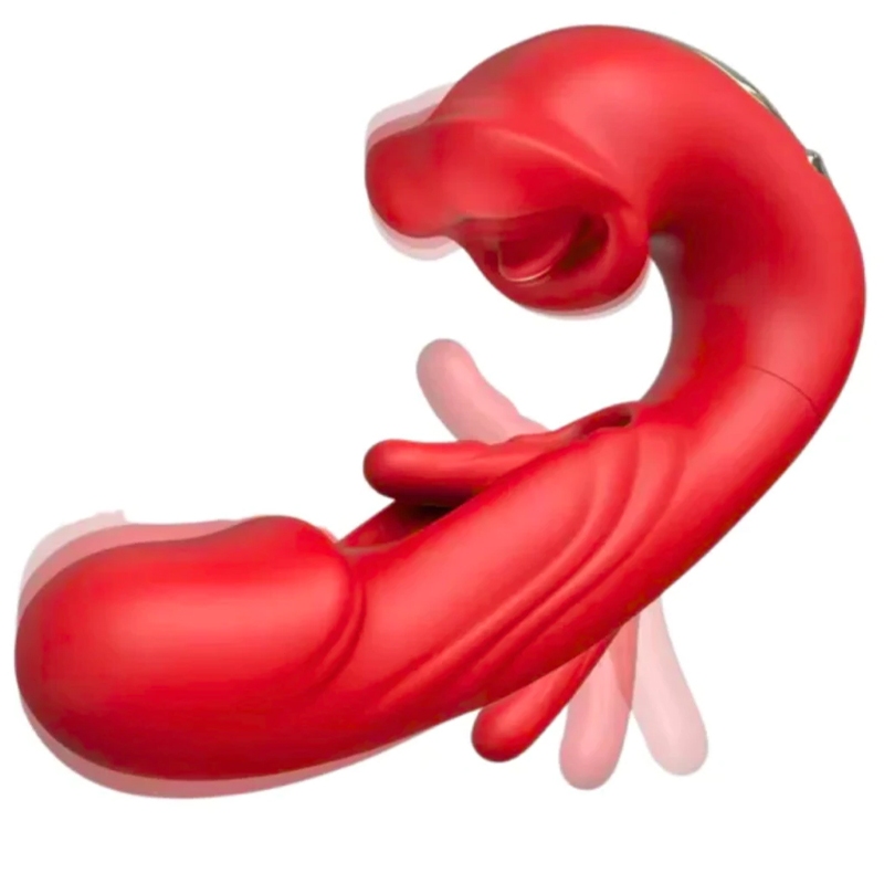 Vibrador de Estimulação Tripla em Forma de U, 19 Modos de Vibração Potentes, Silicone Macio