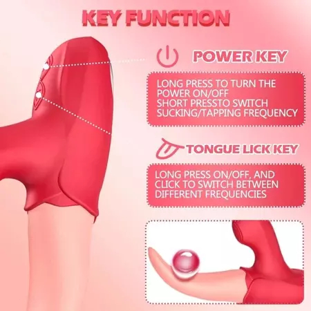 🔥Vibrador 2 em 1 Sucção + Língua USB Recarregável Silicone Macio