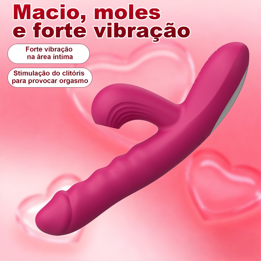Vibrador Recarregável com 10 Modos Intensos · Estímulo Duplo G-Spot e Clitóris · Rotativo e Retrátil