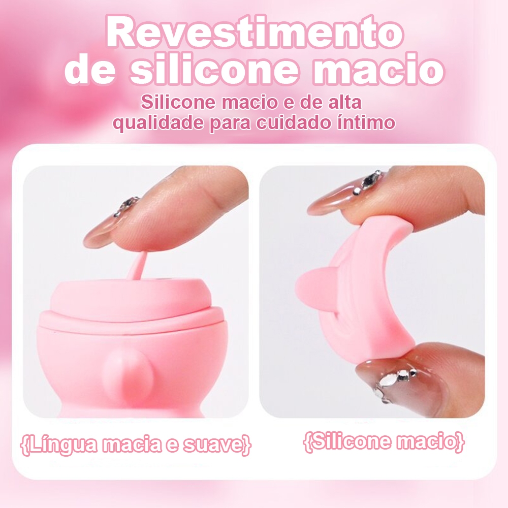 Vibrador Porquinho Sucção + Lambida 20 Modos Silicone Macio Recarregável USB Super Silencioso
