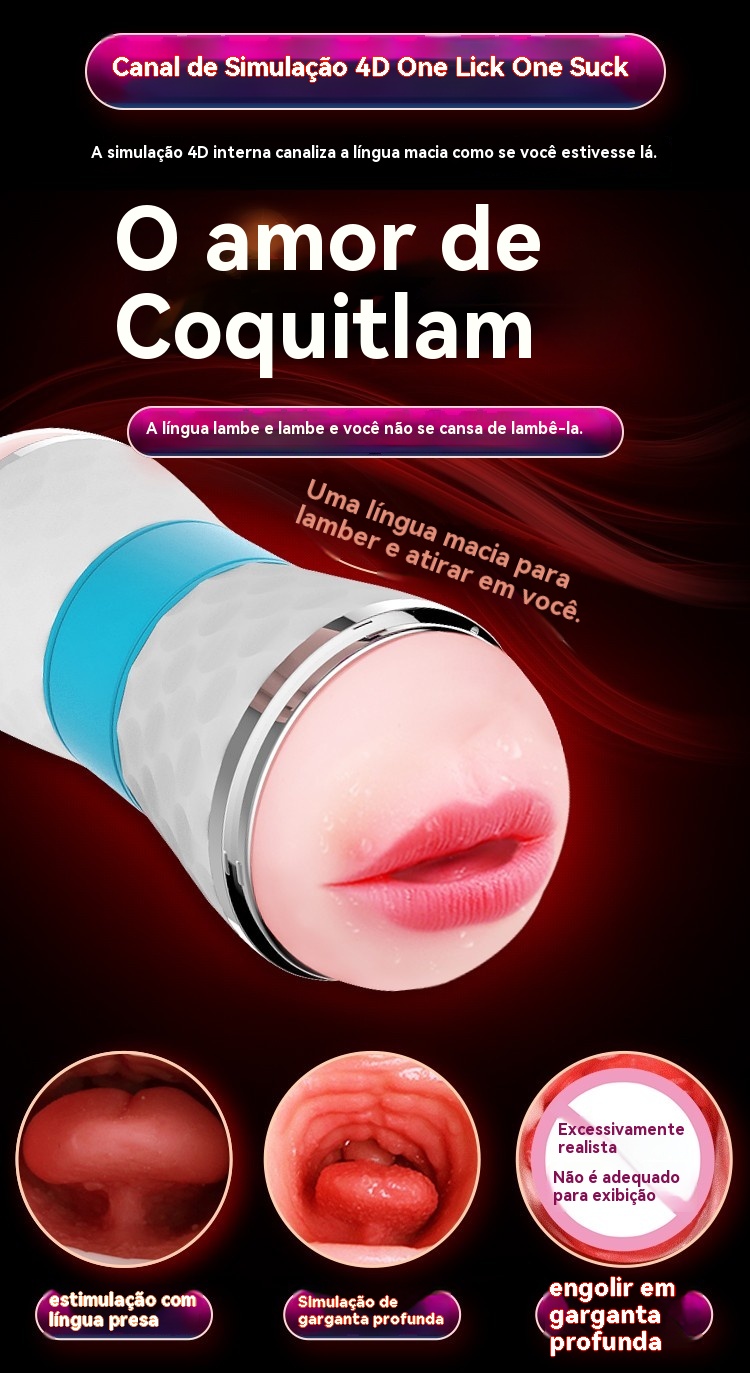 Masturbador Masculino 4D com Duplo Canal