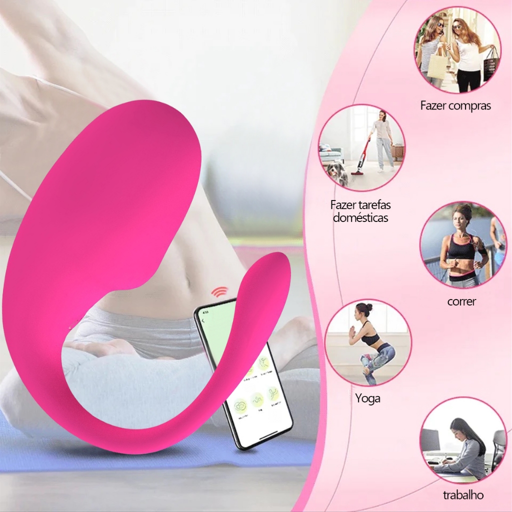 Vibrador Casal Bluetooth APP Controle • Recarregável • À Prova D'água • Envio 100% Discreto