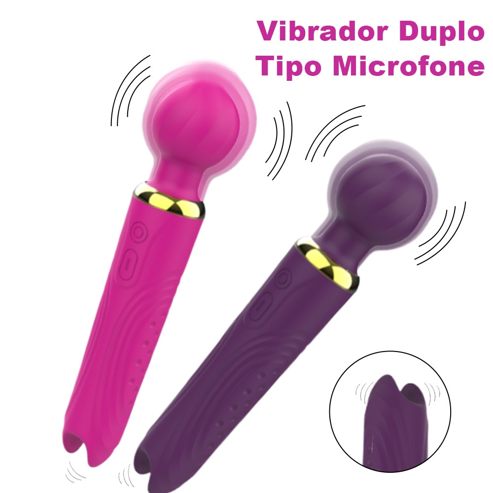 Vibrador Mágico Duplo Recarregável de Luxo com 10 Modos de Vibração Estimulante