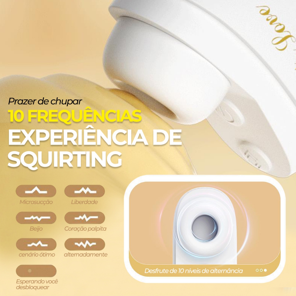 Sugador Vibrador de Clitóris formato discreto com Tampinha 10 modos de sucção