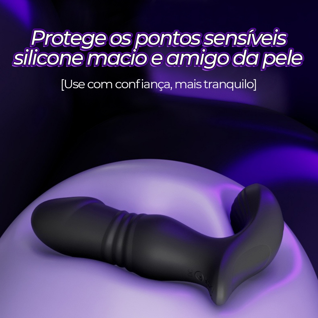 Plug Anal Vibratório APP Bluetooth 10 Modos Silicone Recarregável Silencioso à Prova D’água