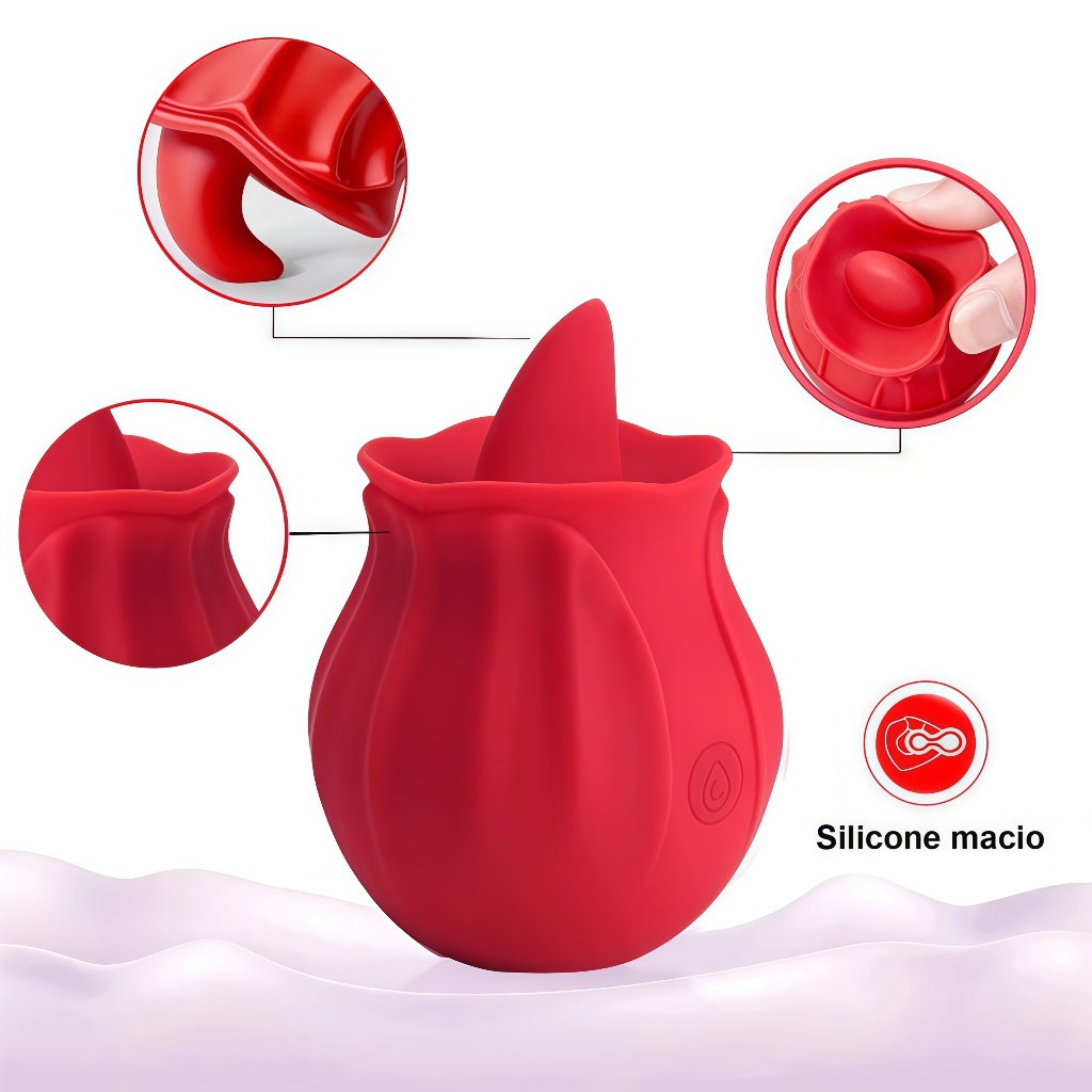 Sugador Língua de Clitóris Recarregável Vibrador Feminino Rosa Estimulador Clitorniano Sex Shop