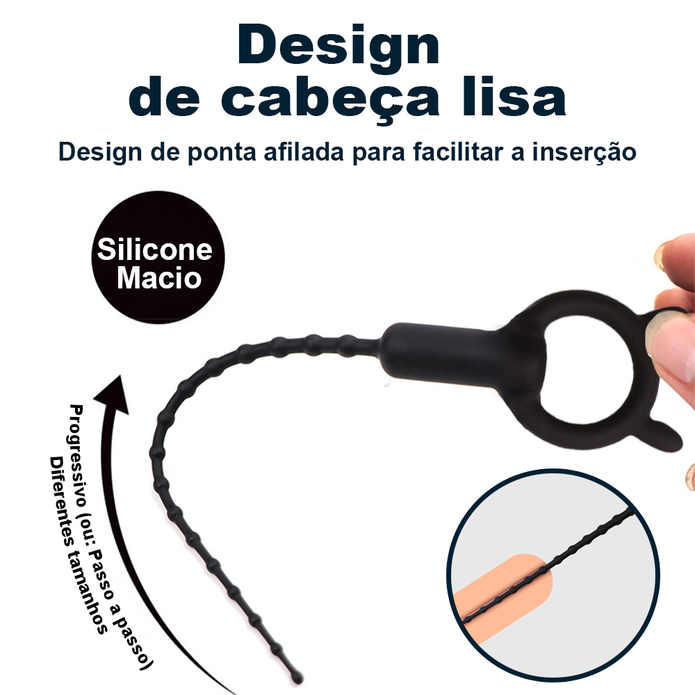 Dilatador Masculino Silicone Flexível · Vibração · Estimulação Interna