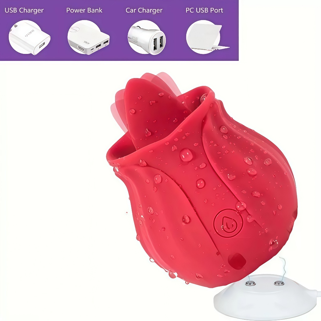 Sugador Língua de Clitóris Recarregável Vibrador Feminino Rosa Estimulador Clitorniano Sex Shop