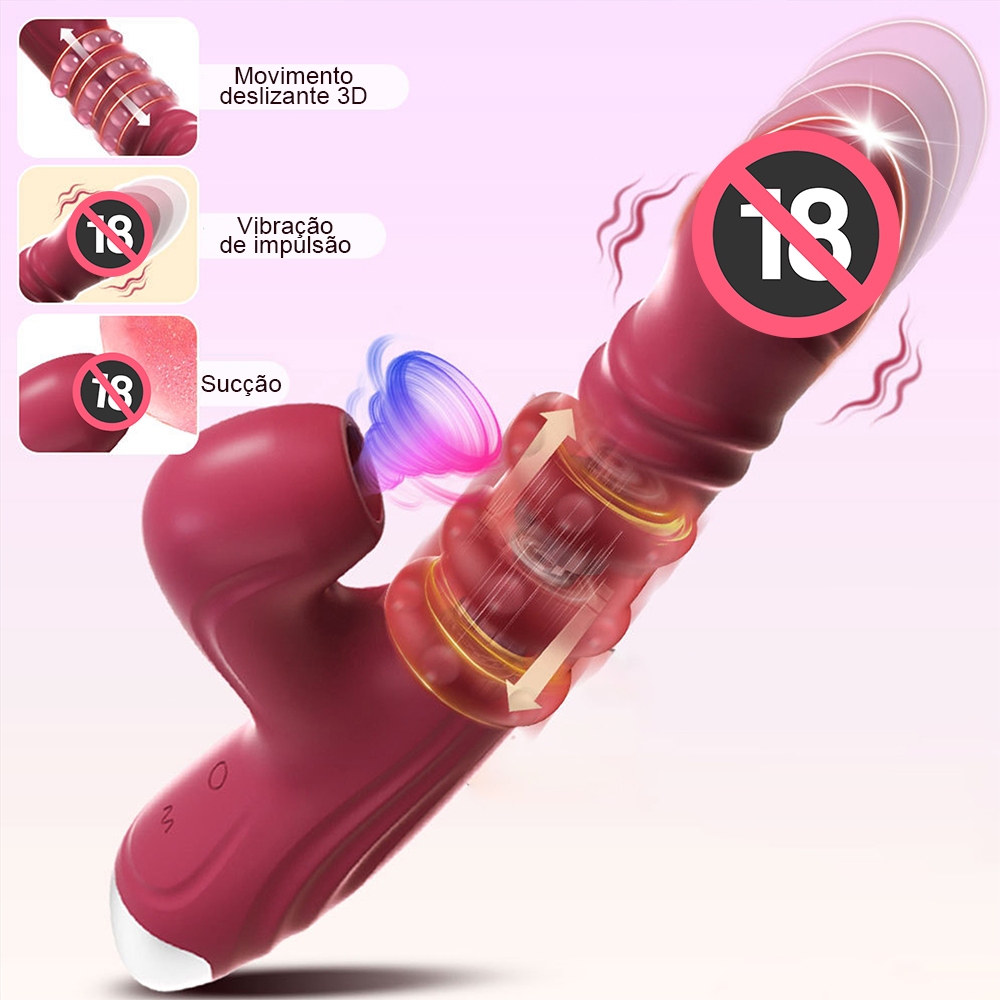 Vibrador e Estimulador Clitoriano 3 em 1 Recarregável: 20 Padrões de Vibração para Prazer Intenso