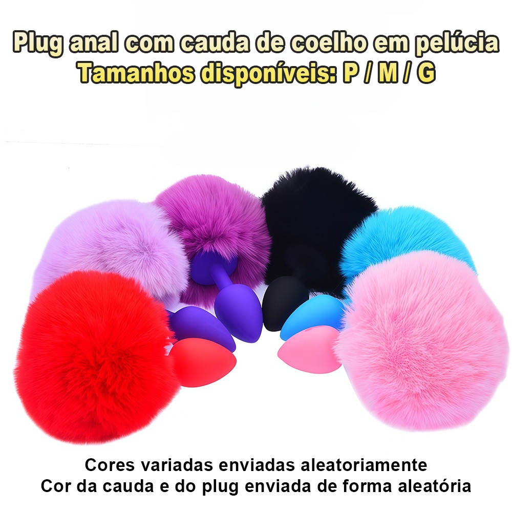 Plug Anal Silicone • Pompom Decorativo • P/M/G Sex Shop