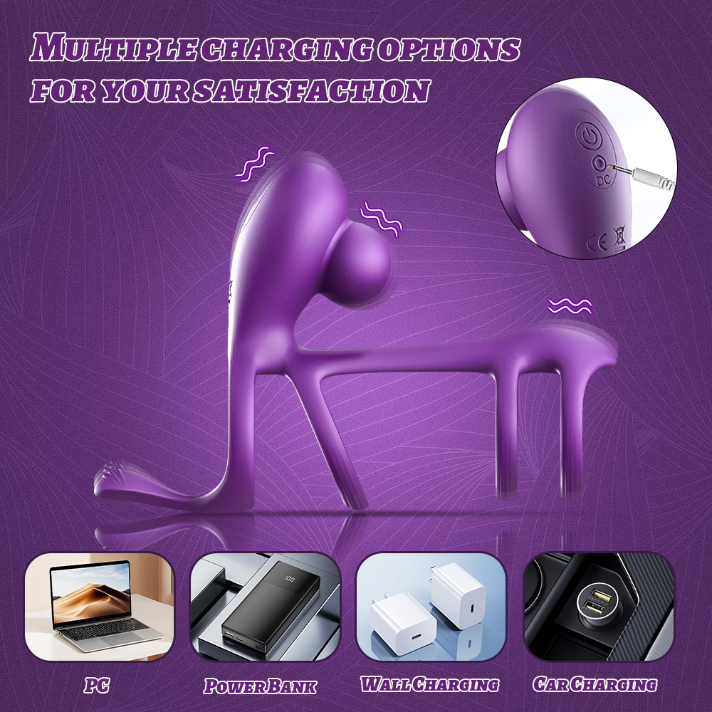 Anel Vibrador Masculino Silicone Recarregável USB 10 Modos Vibração À Prova d’Água Uso Casal Sex Shop
