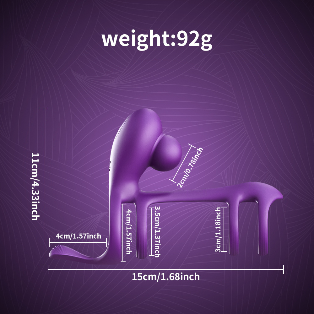 Anel Vibrador Masculino Silicone Recarregável USB 10 Modos Vibração À Prova d’Água Uso Casal Sex Shop