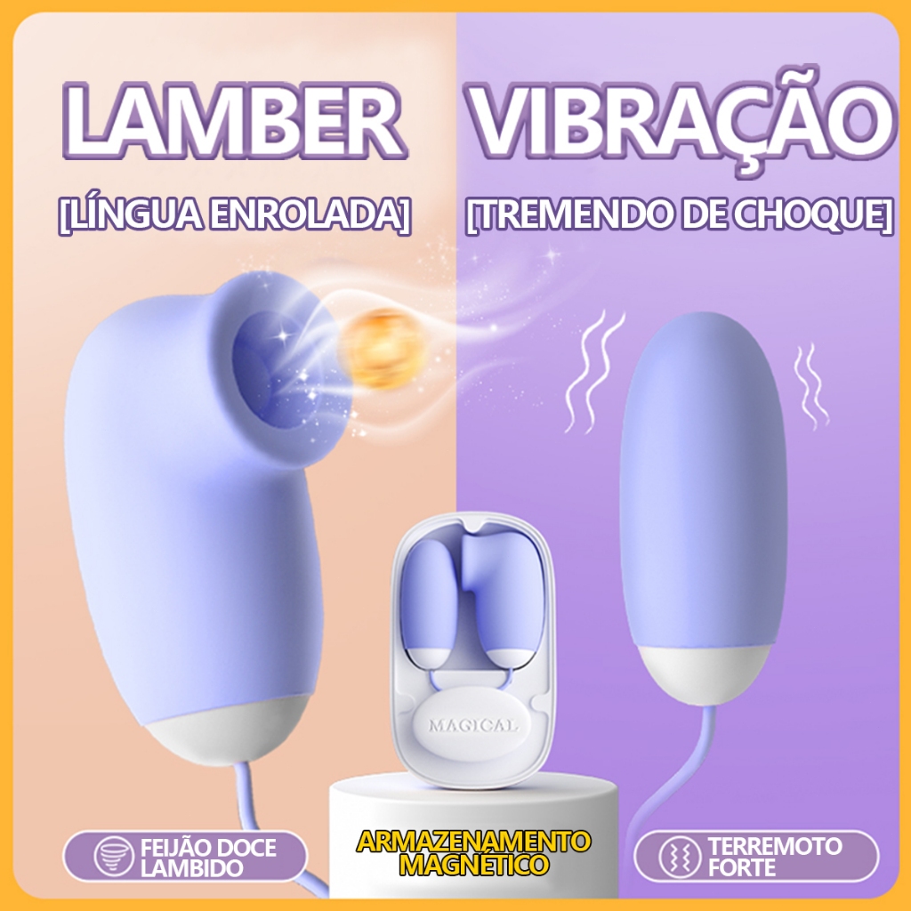 Mini Vibrador 2 em 1 Sucção e Vibração | Compacto Silencioso USB-C Resistente à Água com Estojo Magnético