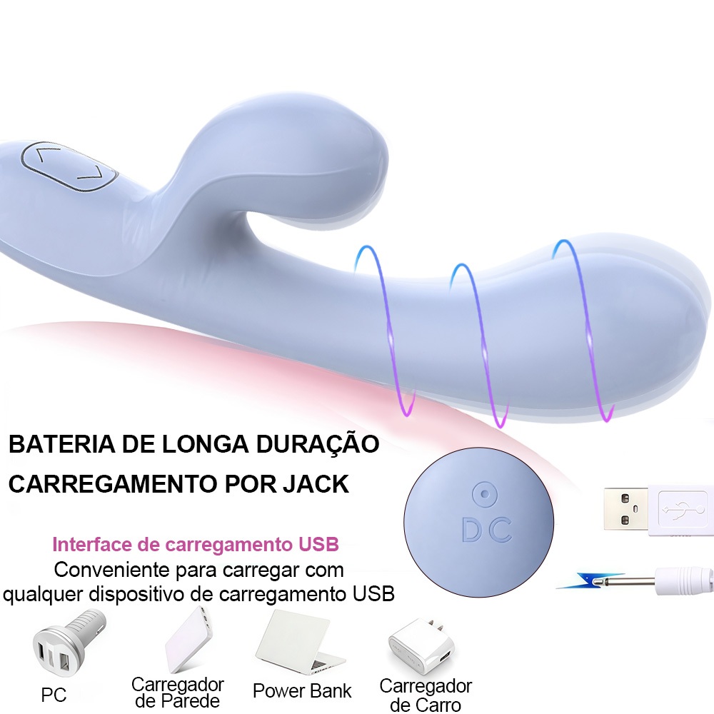 Vibrador com Aquecimento · 10 Modos · Estimulação Interna + Externa · Potente e Silencioso · USB