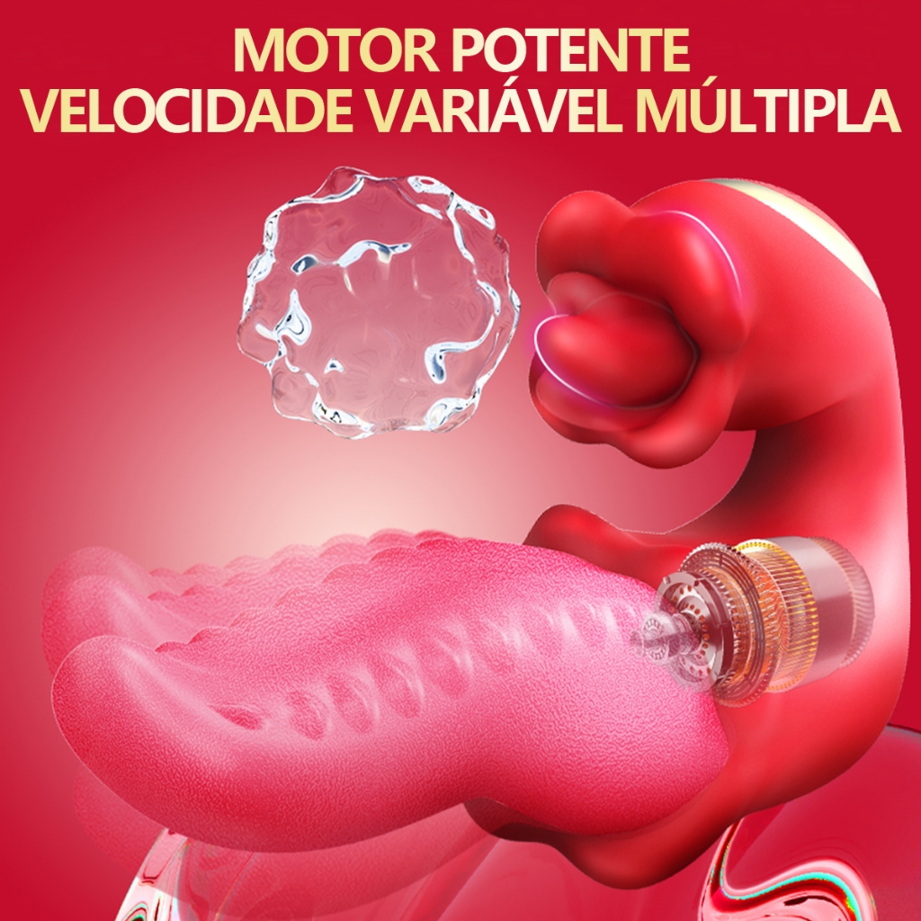 Vibrador Feminino Língua Artificial, Dupla Vibração, Silencioso, Recarregável USB, Envio Discreto