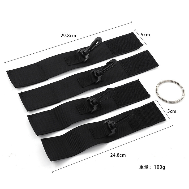 Kit de Amarração com 4 Tiras e Anel Central – Restrições Cruzadas BDSM