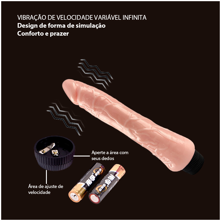 Vibrador Realístico de 10 Polegadas – Vibração Multi-velocidade, Design Anatômico