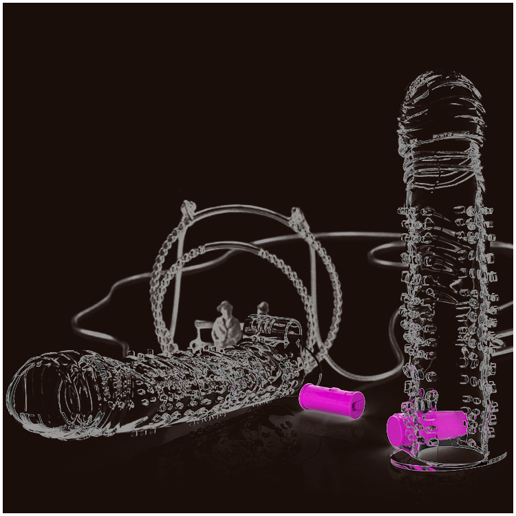 Capa Peniana com Vibração e Textura – Transparente, com Salientes e Motor