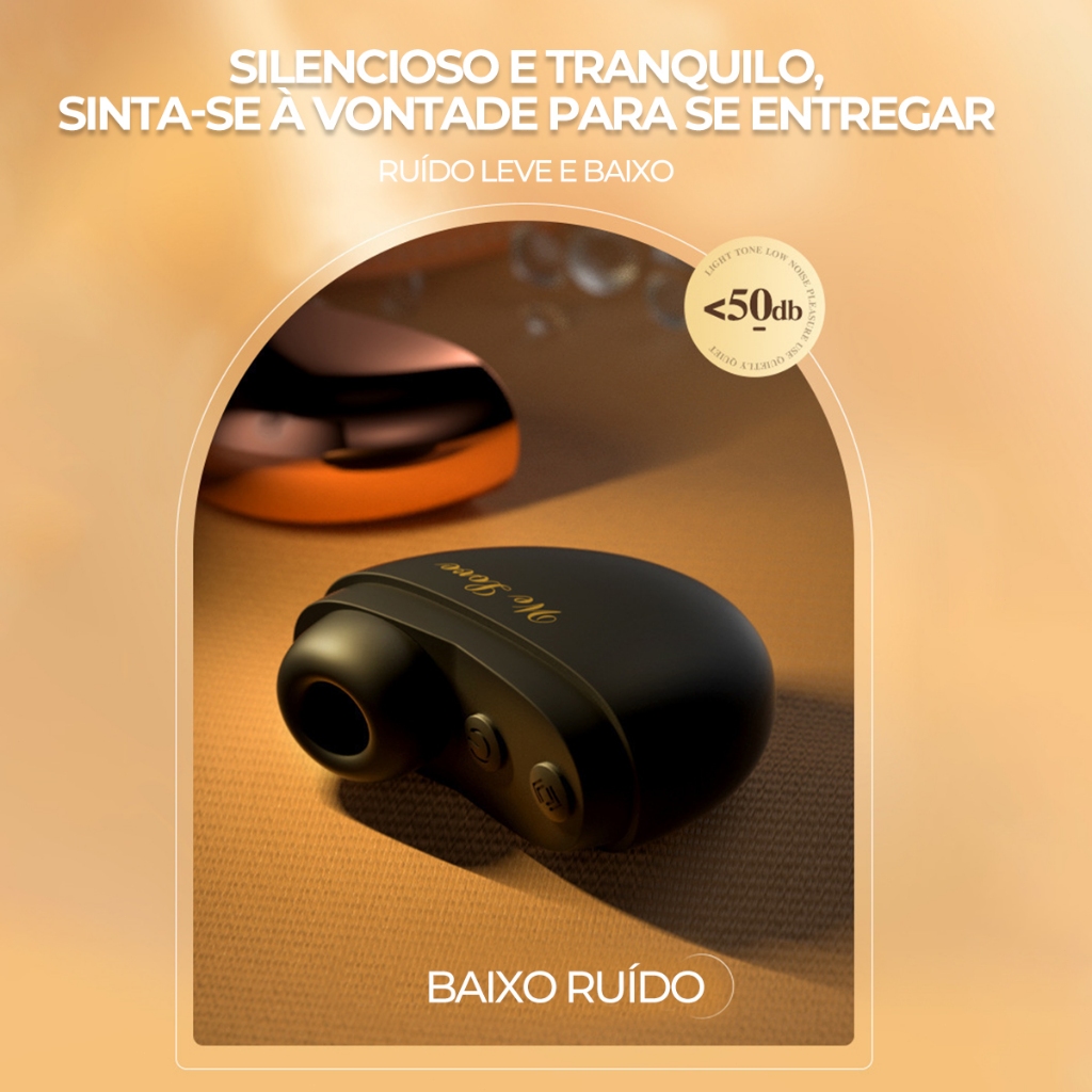 Sugador Vibrador de Clitóris formato discreto com Tampinha 10 modos de sucção