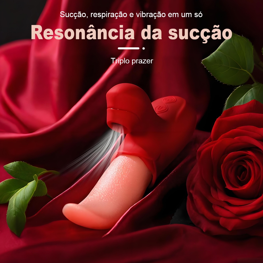 🔥Vibrador 2 em 1 Sucção + Língua USB Recarregável Silicone Macio