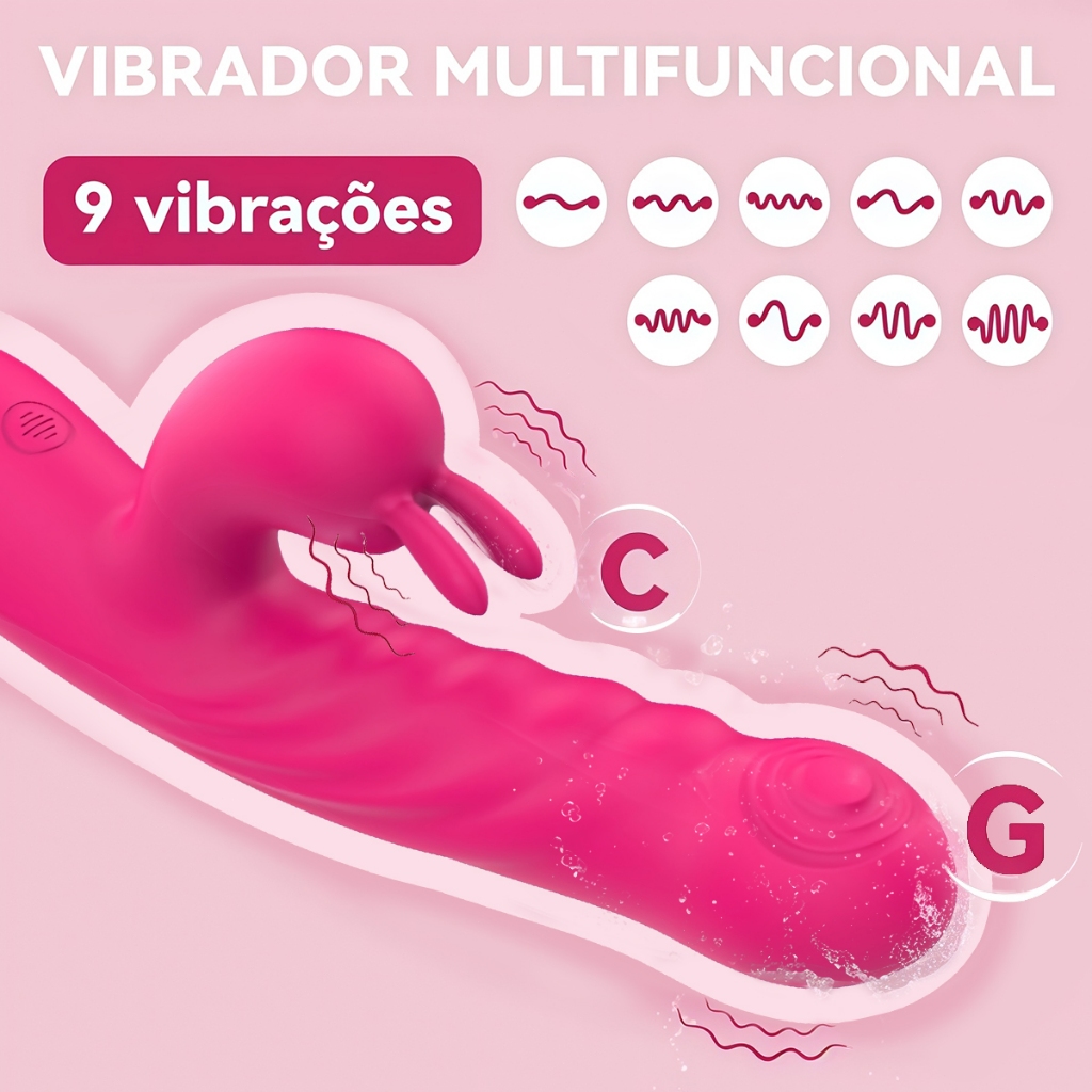 Vibrador Feminino Retrátil · Vibração Potente · Ponto G e Clitóris · 10 Modos · USB