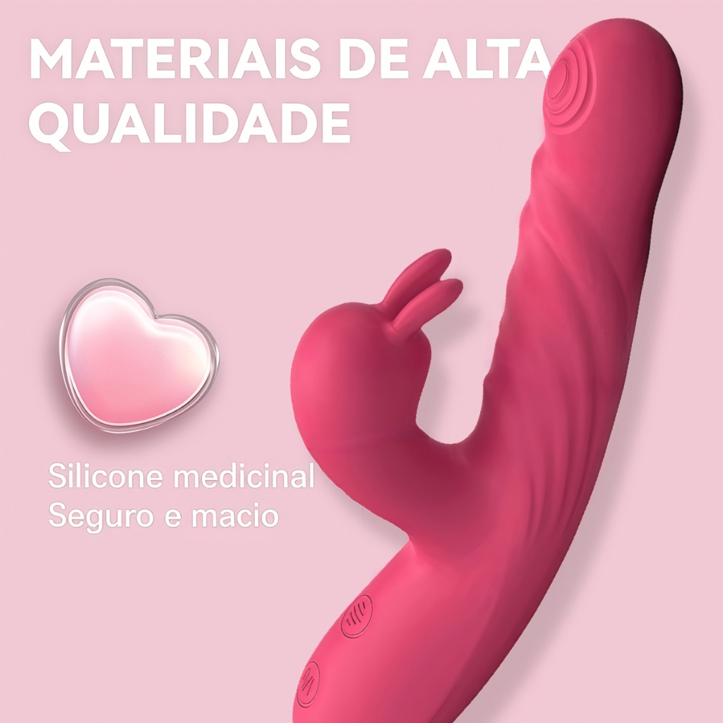 Vibrador Feminino Retrátil · Vibração Potente · Ponto G e Clitóris · 10 Modos · USB