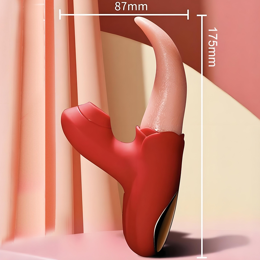 🔥Vibrador 2 em 1 Sucção + Língua USB Recarregável Silicone Macio