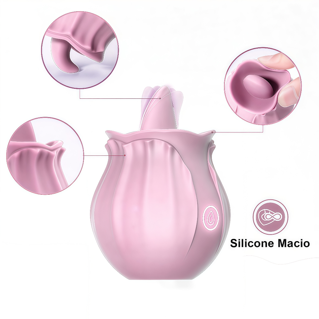 Sugador Língua de Clitóris Recarregável Vibrador Feminino Rosa Estimulador Clitorniano Sex Shop