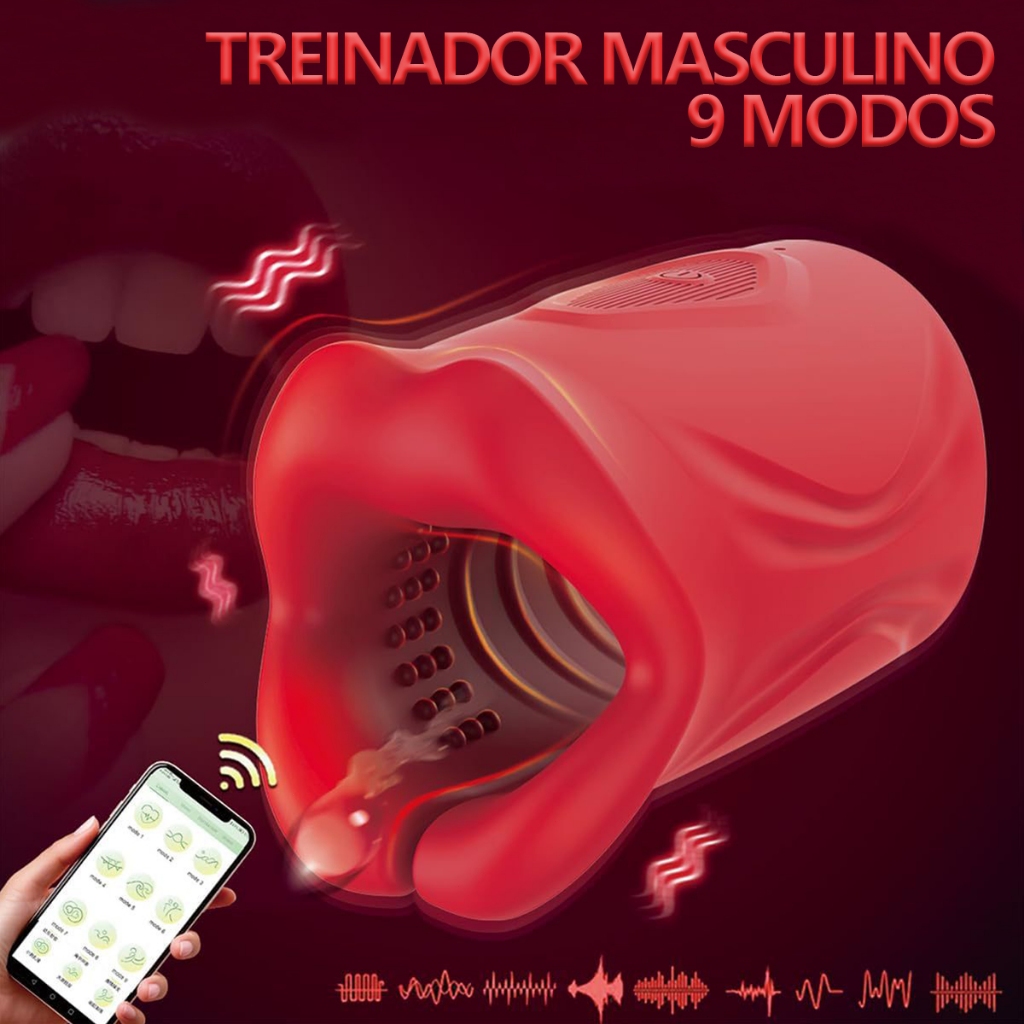 Treinador Masculino Recarregável para Pênis - 9 Modos de Vibração
