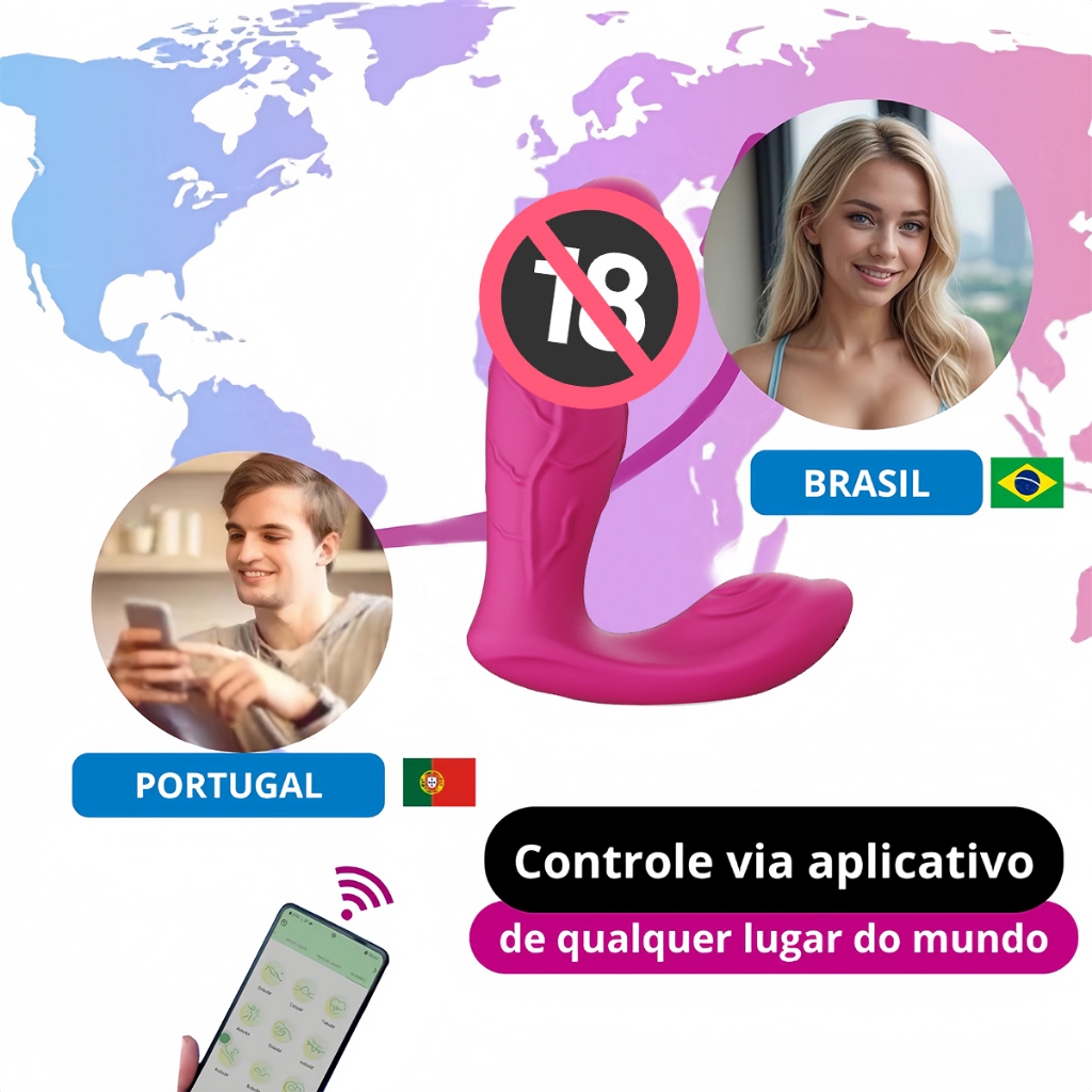 Calcinha Vibratória Bluetooth · APP Controle · Modos Intensos · Silenciosa e Privada Controle Remoto