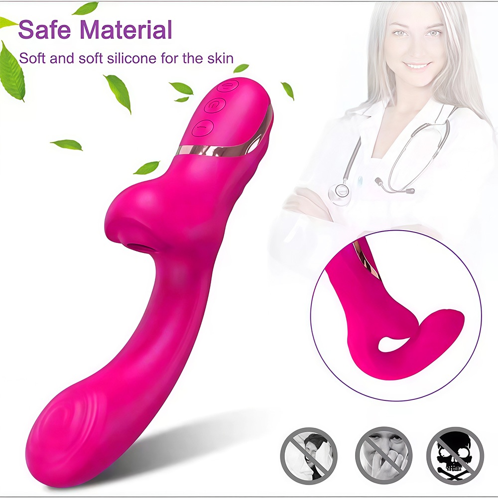 Vibrador Feminino Recarregável · 10 Modos de Vibração e Sucção · Estímulo Intenso