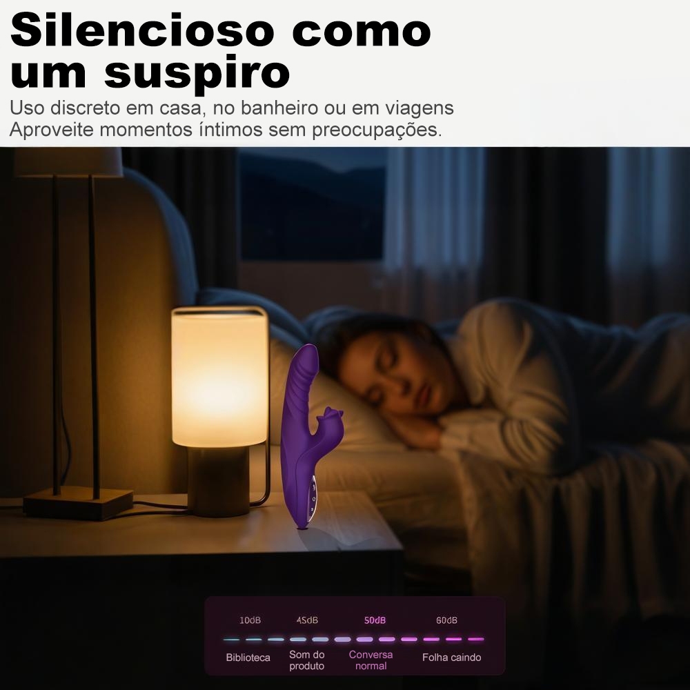 Vibrador Duplo Retrátil · Estímulo de Língua, Clitóris e Ponto G · Sensação Intensa