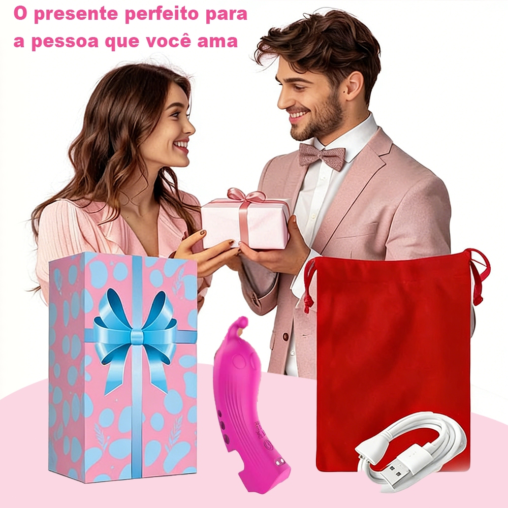Estimulador de Dedo Silicone Premium | 9 Modos de Vibração | Controle APP Bluetooth | Carregamento USB Magnético