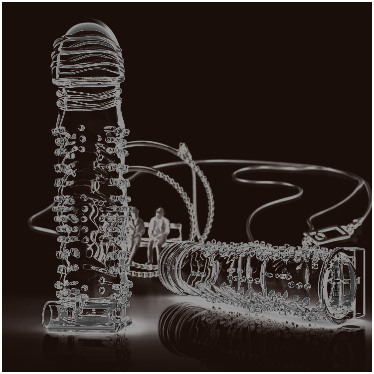 Capa Peniana com Vibração e Textura – Transparente, com Salientes e Motor