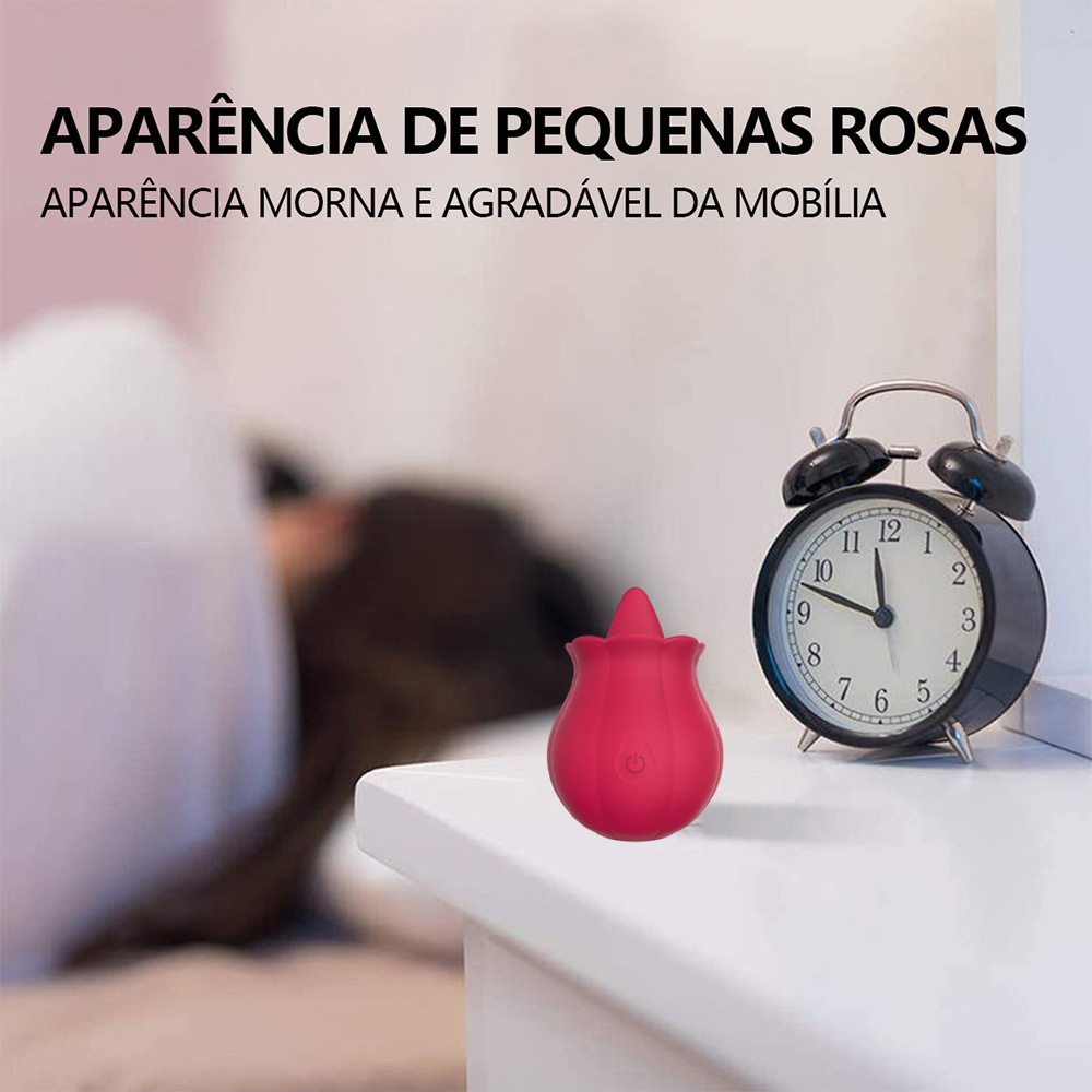 Vibrador de Língua com Sucção 7 Modos Silicone Macio Recarregável