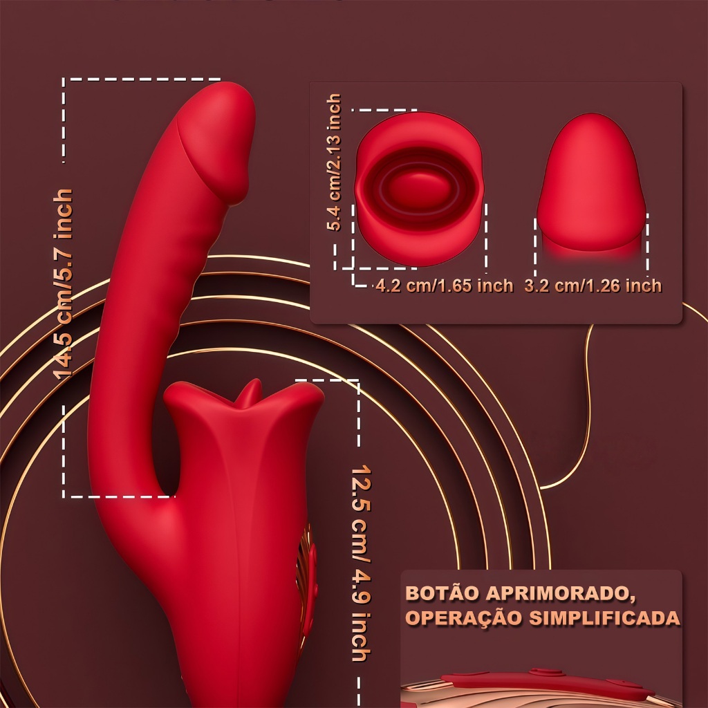Vibrador Recarregável - 10 Modos, Estímulo G-Spot e Clitóris, Silicone Aveludado, À Prova D'Água