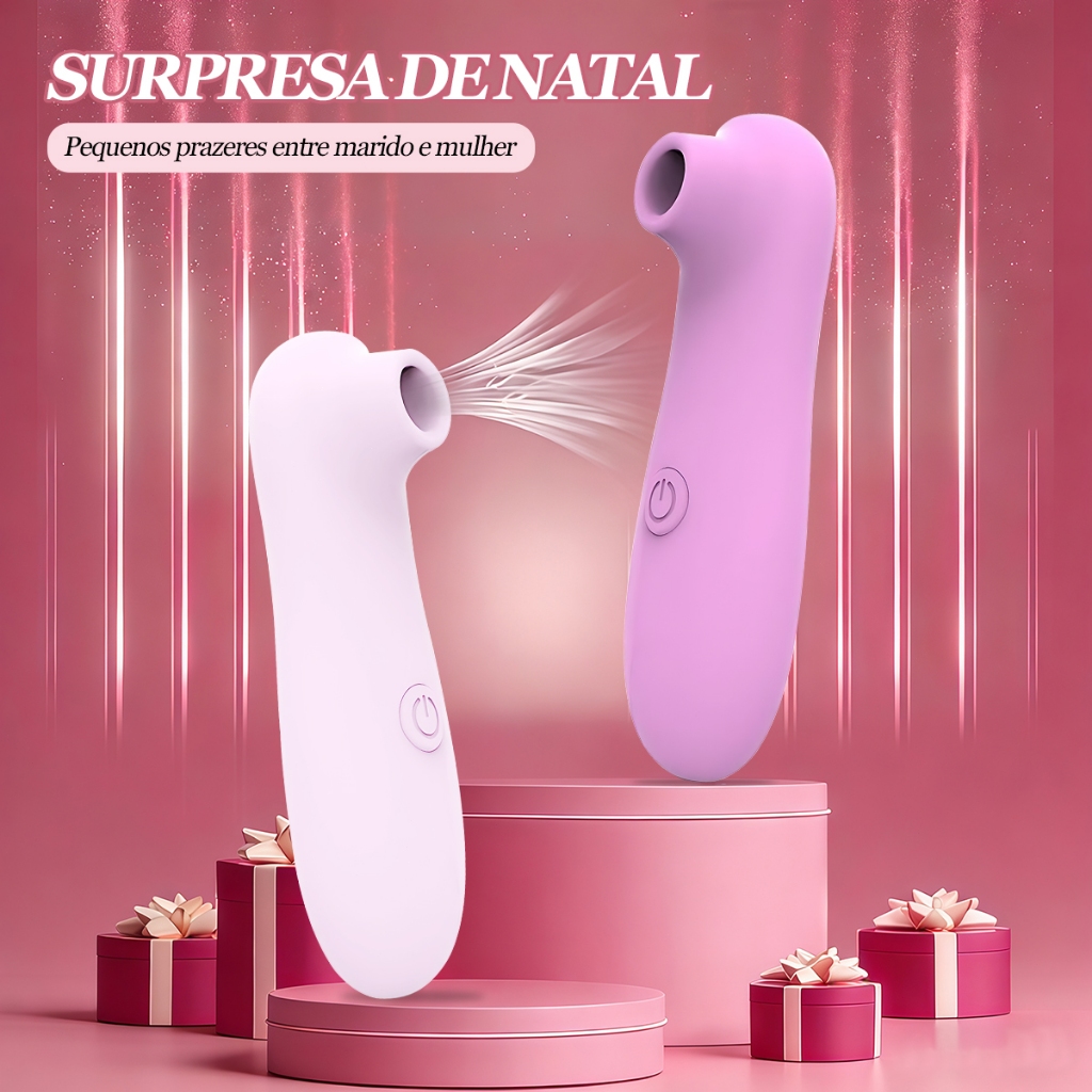 Vibrador Sugador 2 em 1: Clitóris + Mamilo | 10 Modos de Pulsação | Silicone Macio