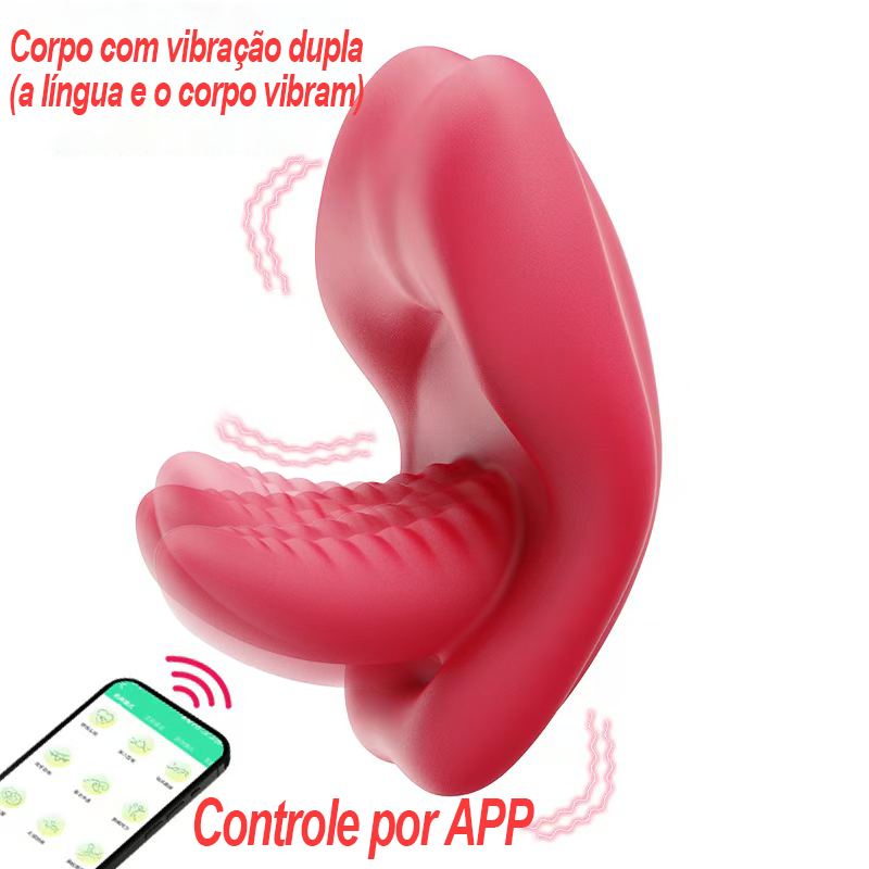 Vibrador de Calcinha Oculto Bluetooth · Duplo Motor Forte · APP Controle Remoto · 9 Modos · Rosa Recarregável Sex Shop