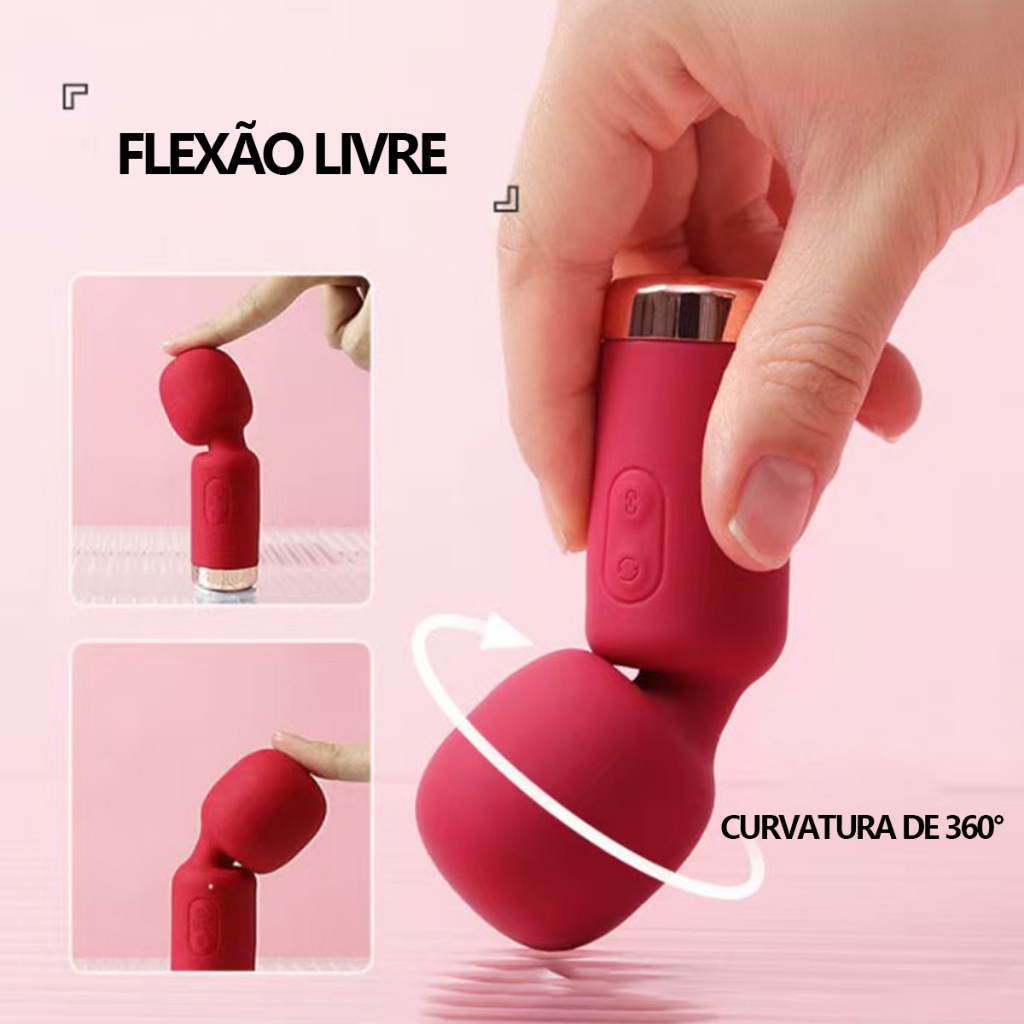 Vibrador Varinha Mágica mini Recarregável 10 modos de vibração Toque Macio