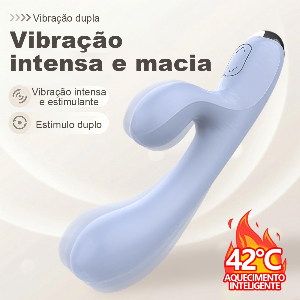 Vibrador Duplo G-Spot Quente – 10 Modos Intensos, Vibração Poderosa para Prazer Explosivo a Dois