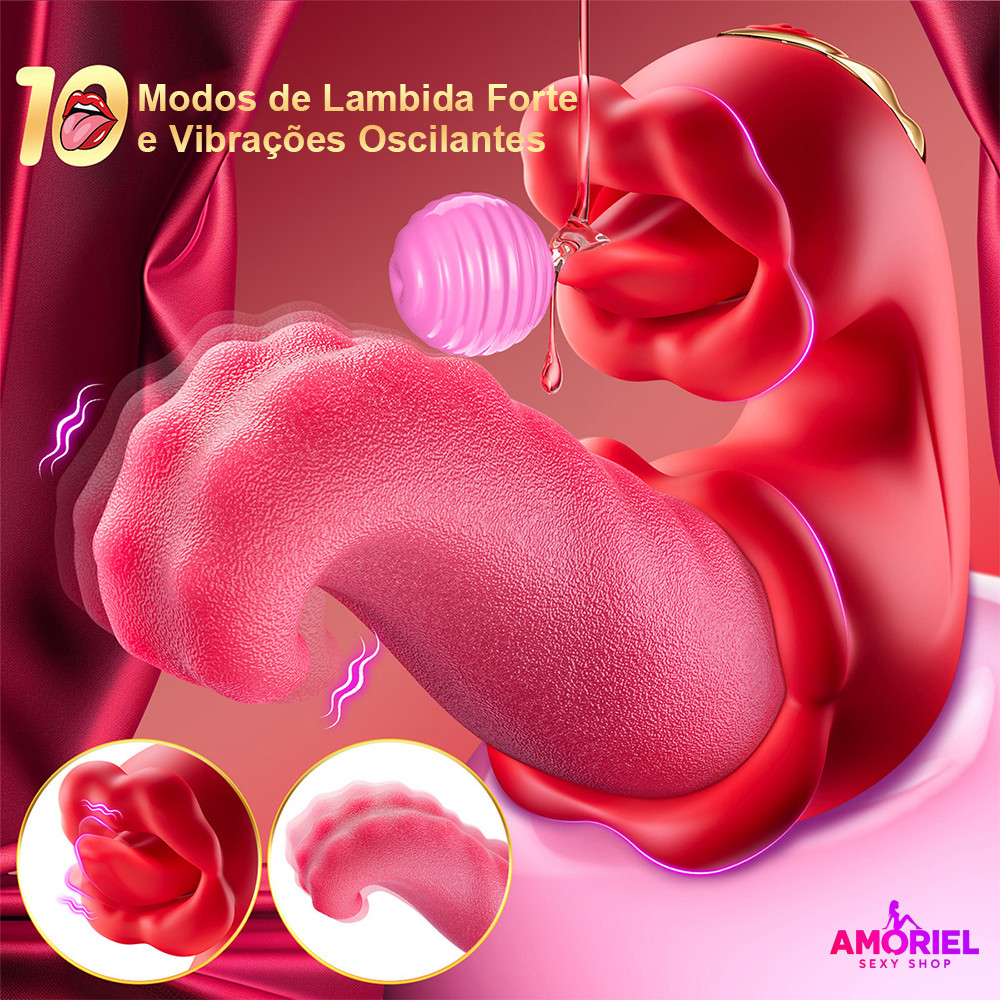 Vibrador Feminino Língua Artificial, Dupla Vibração, Silencioso, Recarregável USB, Envio Discreto