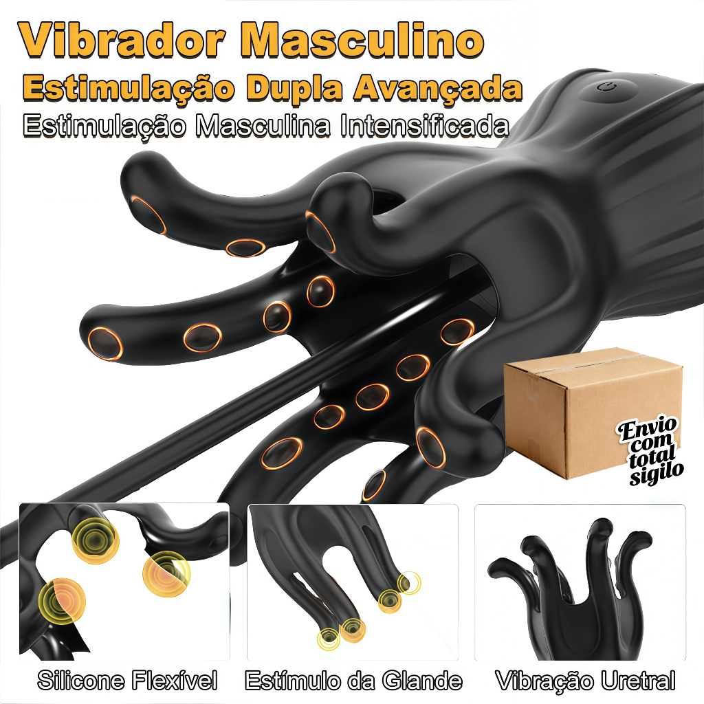 Vibrador Masculino APP Controle 9 Modos de Vibração • Silicone Macio • Recarregável USB