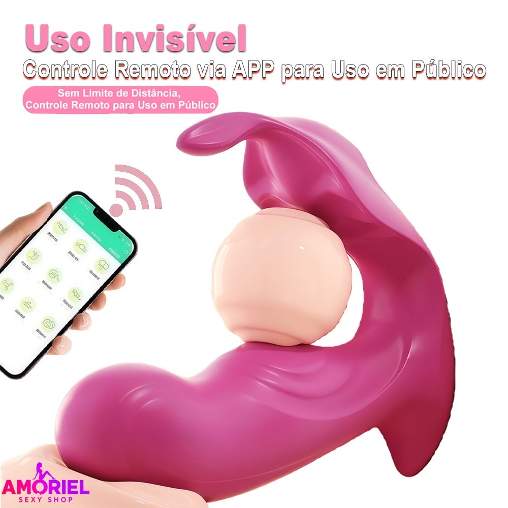Vibrador Feminino Ponto G Recarregável com Controle Remoto via App, Vibração Forte Silenciosa