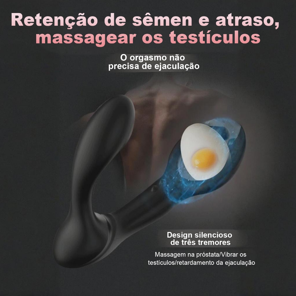 Estimulador de Próstata com Controle Remoto · Pulso Magnético · USB Recarregável · Silencioso