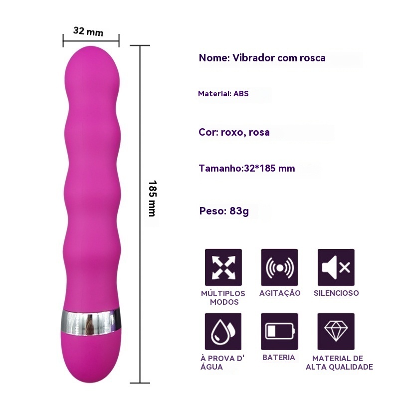Vibrador Clitoriano Vaginal Penetração Ponto G Com Alça Metalizada Vazada Com Curvatura Bateria